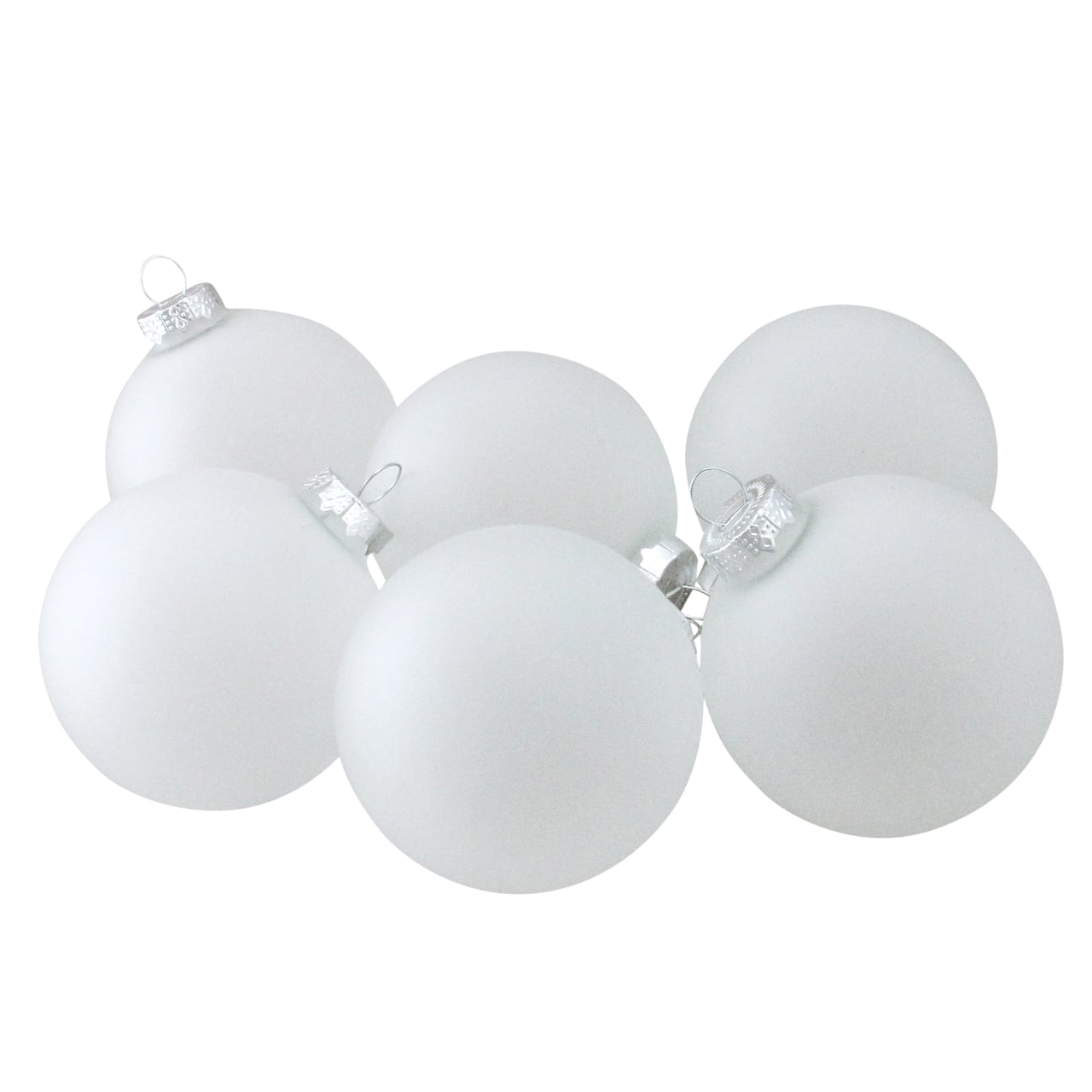6ct. 3.25" Matte Frosted White Glass Ball Ornaments